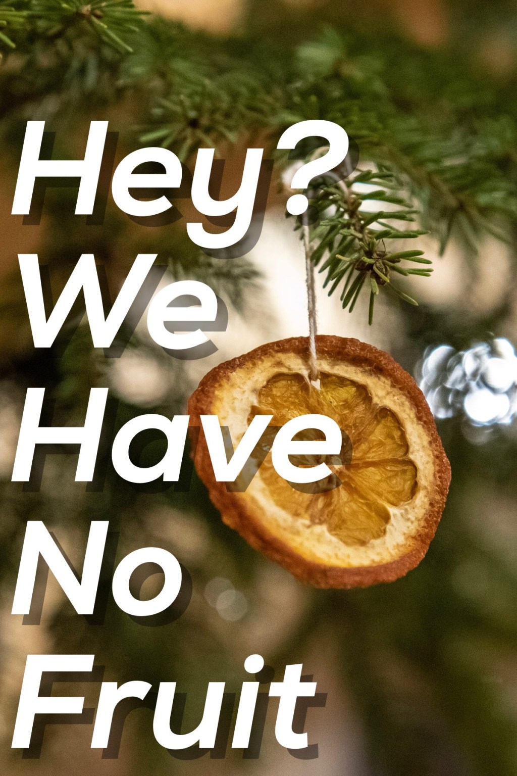 Hey? We Have No Fruit. Galatians 5:22, 23